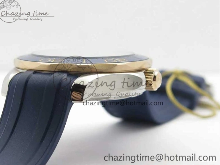 0427 2018 Seamaster Diver 300M SS RG VSF 1:1 Best Edition RG Bezel Blue Dial on Blue Rubber Strap A Contemporary 7927